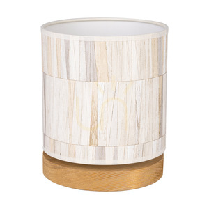 Stolná lampa Kairo, 1xE27, Max. 25 W, borovica s hnedým náterom, hnedá/čierna, PVC kábel/viacfarebný, tienidlo z tapety, Ø 15 cm small 0