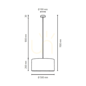 Závesné svietidlo Kairo, 1xE27, Max. 25 W, saténový kov / priehľadný PVC kábel / viacfarebný tienidlo z tapety, Ø 50 cm small 2