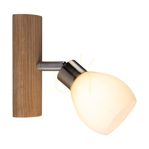 Nástenná svietidlo Kira, vrátane 1x LED žiarovky G9 (max.. 3 W), olejovaný dub/saténový kov/biely sklenený tienidlo, 17 cm small 1
