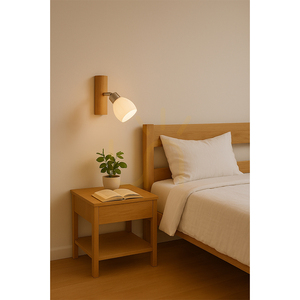Nástenná svietidlo Kira, vrátane 1x LED žiarovky G9 (max.. 3 W), olejovaný dub/saténový kov/biely sklenený tienidlo, 17 cm small 2