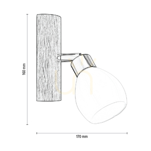Nástenná svietidlo Kira, vrátane 1x LED žiarovky G9 (max.. 3 W), olejovaný dub/saténový kov/biely sklenený tienidlo, 17 cm small 3