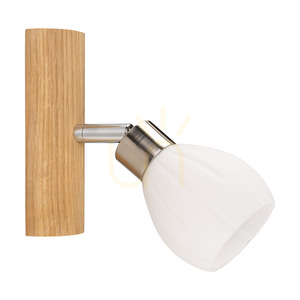 Nástenná svietidlo Kira, vrátane 1x LED žiarovky G9 (max.. 3 W), olejovaný dub/saténový kov/biely sklenený tienidlo, 17 cm small 0