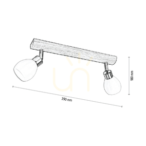 Stropné svietidlo Kira Incl. 2xG9 LED, max.. 3 W, olejovaný dub / saténový kov / biely sklenený tienidlo, 39 cm small 4