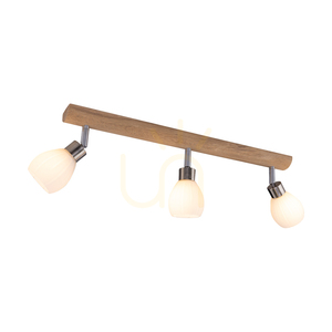 Stropné svietidlo Kira Incl. 3xG9 LED, max.. 3 W, olejovaný dub / saténový kov / biely sklenený tienidlo, 55 cm small 1