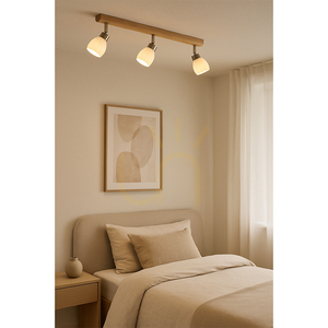 Stropné svietidlo Kira Incl. 3xG9 LED, max.. 3 W, olejovaný dub / saténový kov / biely sklenený tienidlo, 55 cm small 3
