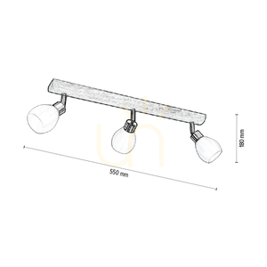 Stropné svietidlo Kira Incl. 3xG9 LED, max.. 3 W, olejovaný dub / saténový kov / biely sklenený tienidlo, 55 cm small 4