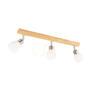 Stropné svietidlo Kira Incl. 3xG9 LED, max.. 3 W, olejovaný dub / saténový kov / biely sklenený tienidlo, 55 cm small 0