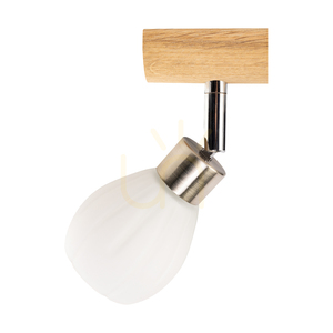 Stropné svietidlo Kira Incl. 4xG9 LED, max.. 3 W, olejovaný dub / saténový kov / biely sklenený tienidlo, 78 cm small 2