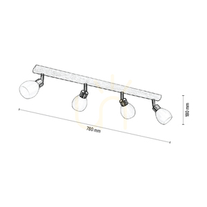 Stropné svietidlo Kira Incl. 4xG9 LED, max.. 3 W, olejovaný dub / saténový kov / biely sklenený tienidlo, 78 cm small 4