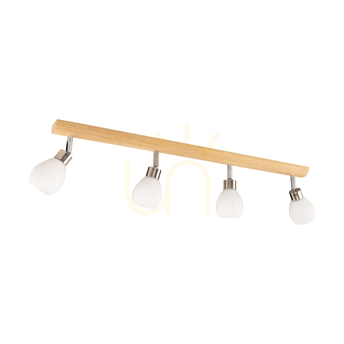 Skontrolujte Stropné svietidlo Kira Incl. 4xG9 LED, max.. 3 W, olejovaný dub / saténový kov / biely sklenený tienidlo, 78 cm