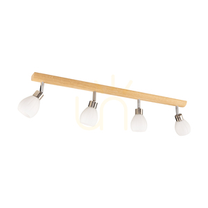Stropné svietidlo Kira Incl. 4xG9 LED, max.. 3 W, olejovaný dub / saténový kov / biely sklenený tienidlo, 78 cm small 0