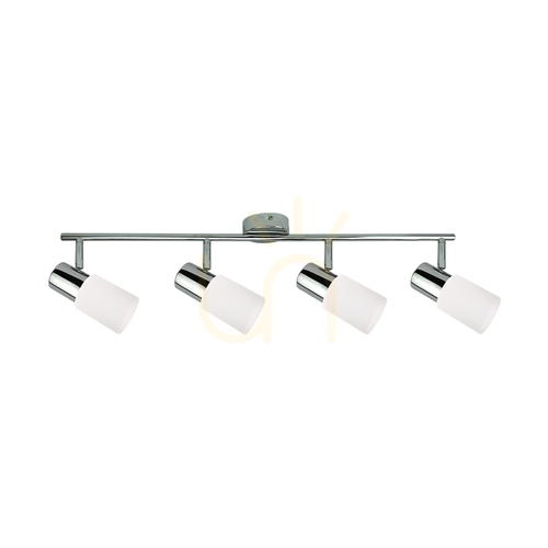 Skontrolujte Stropné svietidlo Kira, 4xE14, Max. 40 W, chrómový kov / biely sklenený tienidlo, 71 cm