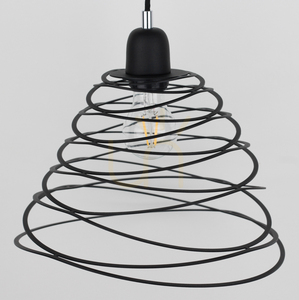Závesné svietidlo Komet, 1xE27, Max. 60 W, chrómovaný kov / čierny PVC kábel / čierny kovový tienidlo, Ø 30 cm small 1