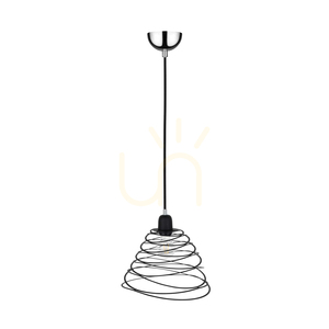 Závesné svietidlo Komet, 1xE27, Max. 60 W, chrómovaný kov / čierny PVC kábel / čierny kovový tienidlo, Ø 30 cm small 0