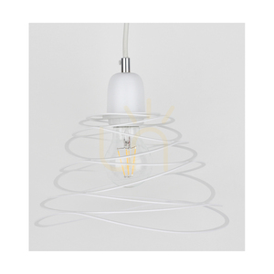 Závesné svietidlo Komet, 1xE27, Max. 60 W, chrómovaný kov / biely PVC kábel / biely kovový tienidlo, Ø 24,5 cm small 1