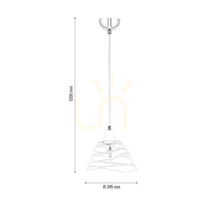 Závesné svietidlo Komet, 1xE27, Max. 60 W, chrómovaný kov / biely PVC kábel / biely kovový tienidlo, Ø 24,5 cm small 3