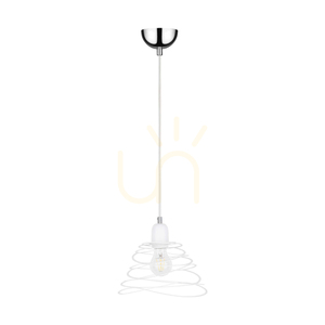 Závesné svietidlo Komet, 1xE27, Max. 60 W, chrómovaný kov / biely PVC kábel / biely kovový tienidlo, Ø 24,5 cm small 0