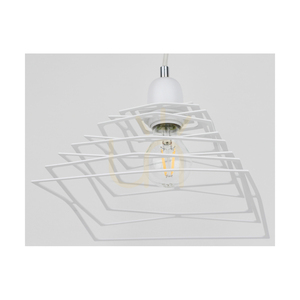 Závesné svietidlo Komet, 1xE27, Max. 60 W, chrómový kov / biely PVC kábel / biely kovový tienidlo, 24 cm small 1