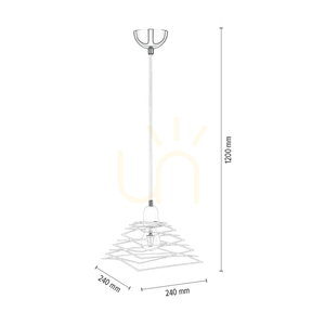 Závesné svietidlo Komet, 1xE27, Max. 60 W, chrómový kov / biely PVC kábel / biely kovový tienidlo, 24 cm small 3