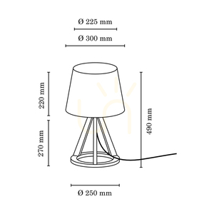 Stolná lampa Konan 1xE27 Max. 25 W, olejovaný dub / antracitový opletený kábel / antracitové tienidlo Ø 30 cm small 2