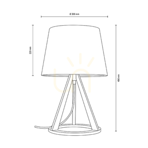 Stolná lampa Konan 1xE27 Max. 25 W, olejovaný dub / antracitový opletený kábel / biele tienidlo Ø 30 cm small 2