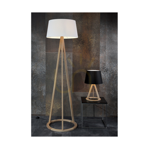 Stolná lampa Konan 1xE27 Max. 25 W, olejovaný dub / antracitový opletený kábel / čierne tienidlo Ø 30 cm small 1