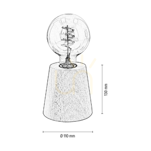 Stolná lampa Konus, 1xE27, Max. 25 W, prírodný buk/čierna, PVC kábel, Ø 11 cm small 2