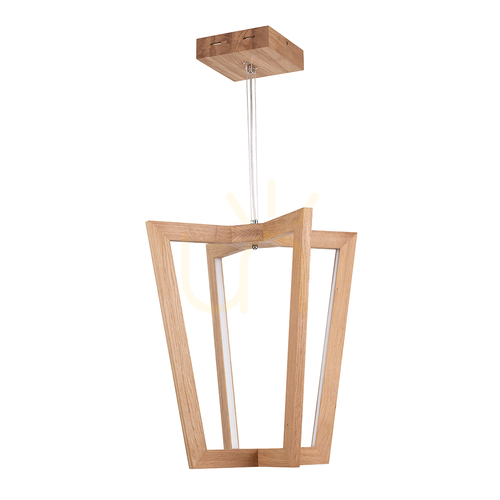 Skontrolujte Závesné svietidlo Leif, 4xLED, 3000 K, 27 W, olejovaný dub / priehľadný PVC kábel, 53 cm