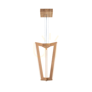 Závesné svietidlo Leif, 6xLED, 3000 K, 43 W, olejovaný dub / priehľadný PVC kábel, 53 cm small 1