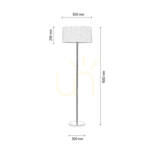 Stojaca lampa Leila, 1xE27, Max. 60 W, chrómovaný kov / priehľadný PVC kábel / papierový a PVC tienidlo s krokodílím vzorom, Ø 50 cm small 5