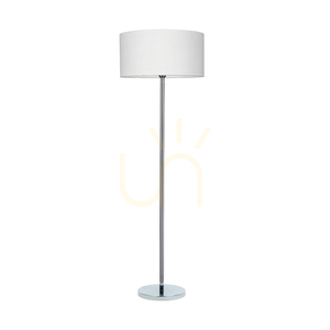 Stojaca lampa Leila, 1xE27, Max. 60 W, chrómovaný kov / priehľadný PVC kábel / papierovo-PVC tienidlo s bodkovaným vzorom, Ø 50 cm small 0