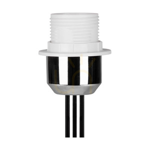 Stolná lampa Leila, 1xE27, Max. 40 W, chrómovaný kov / priehľadný PVC kábel / papierovo-PVC tienidlo s bodkovaným vzorom, Ø 25 cm small 6