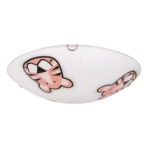 Skontrolujte Stropné svietidlo Lenny, 2xE27, Max. 60 W, chrómovaný kov/biela, sklenený tienidlo s tygrovým vzorom, Ø 40 cm