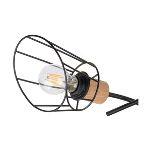 Stropné svietidlo Linra, 3xE27, Max. 40 W, olejovaný dub/čierny kov, Ø 70 cm small 1