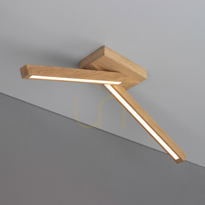 Stropné svietidlo Linus Crossed, 2xLED, 3000 K, 9 W, olejovaný dub, 57 cm small 1