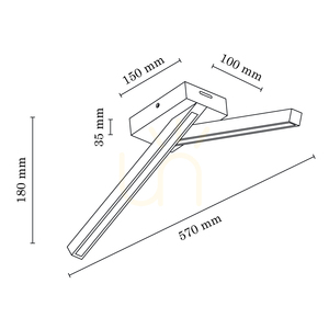 Stropné svietidlo Linus Crossed, 2xLED, 3000 K, 9 W, olejovaný dub, 57 cm small 2
