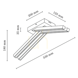 Stropné svietidlo Linus Crossed, 4xLED, 3000 K, 18 W, breza, 53 cm small 2