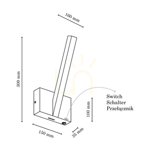 Nástenná svietidlo Linus „Out“, 1xLED, 3000 K, 3,75 W, olejovaný dub, 16 cm small 2