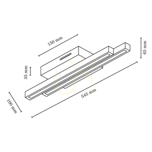 Stropné svietidlo Linus Straight, 2xLED, 3000 K, 12 W, breza, 54,5 cm small 2