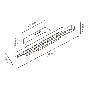 Stropné svietidlo Linus Straight 2xLED 3000K 12W, olejovaný dub, 54,5 cm small 3