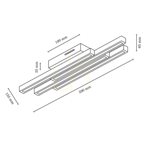 Stropné svietidlo Linus Straight, 4xLED, 3000 K, 24 W, olejovaný dub, 59 cm small 2