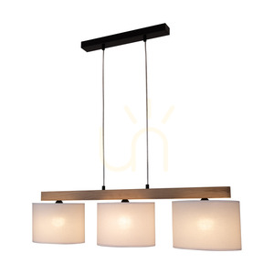 Závesné svietidlo Lora, 3xE27, Max. 40 W, olejovaný dub / čierny kov / priehľadný PVC kábel / biele tienidlo, 90 cm small 1