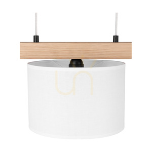 Závesné svietidlo Lora, 3xE27, Max. 40 W, olejovaný dub / čierny kov / priehľadný PVC kábel / biele tienidlo, 90 cm small 2