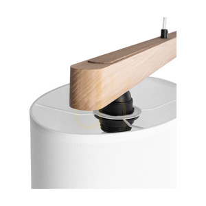 Závesné svietidlo Lora, 3xE27, Max. 40 W, olejovaný dub / čierny kov / priehľadný PVC kábel / biele tienidlo, 90 cm small 3