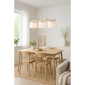 Závesné svietidlo Lora, 3xE27, Max. 40 W, olejovaný dub / čierny kov / priehľadný PVC kábel / biele tienidlo, 90 cm small 4