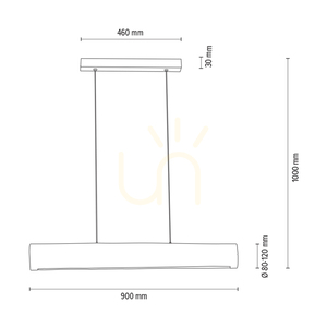 Závesné svietidlo Lucas 1xLED 3000K 25,5 W – morená sivá borovica/čierny kov/priehľadný PVC kábel s dotykovým stmievačom, 90 cm small 5