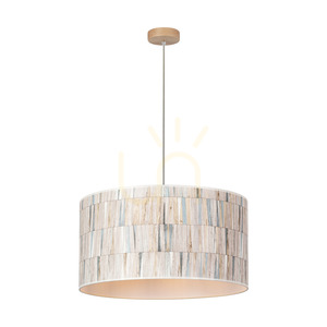Závesné svietidlo Luna, 1xE27, Max. 60 W, breza/priehľadný PVC kábel/viacfarebný tienidlo z tapety, Ø 50 cm small 1