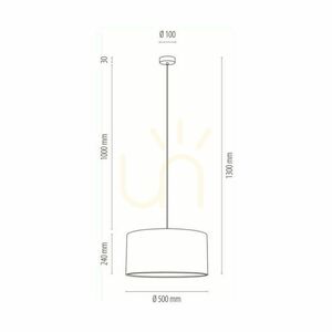 Závesné svietidlo Luna, 1xE27, Max. 60 W, breza/priehľadný PVC kábel/viacfarebný tienidlo z tapety, Ø 50 cm small 2