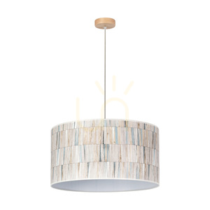 Závesné svietidlo Luna, 1xE27, Max. 60 W, breza/priehľadný PVC kábel/viacfarebný tienidlo z tapety, Ø 50 cm small 0