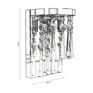 Nástenné svietidlo Luxoria, obsahuje 2 pätice G9, max.. 3 W, chrómový kov/priehľadné kryštály, 16 cm small 3
